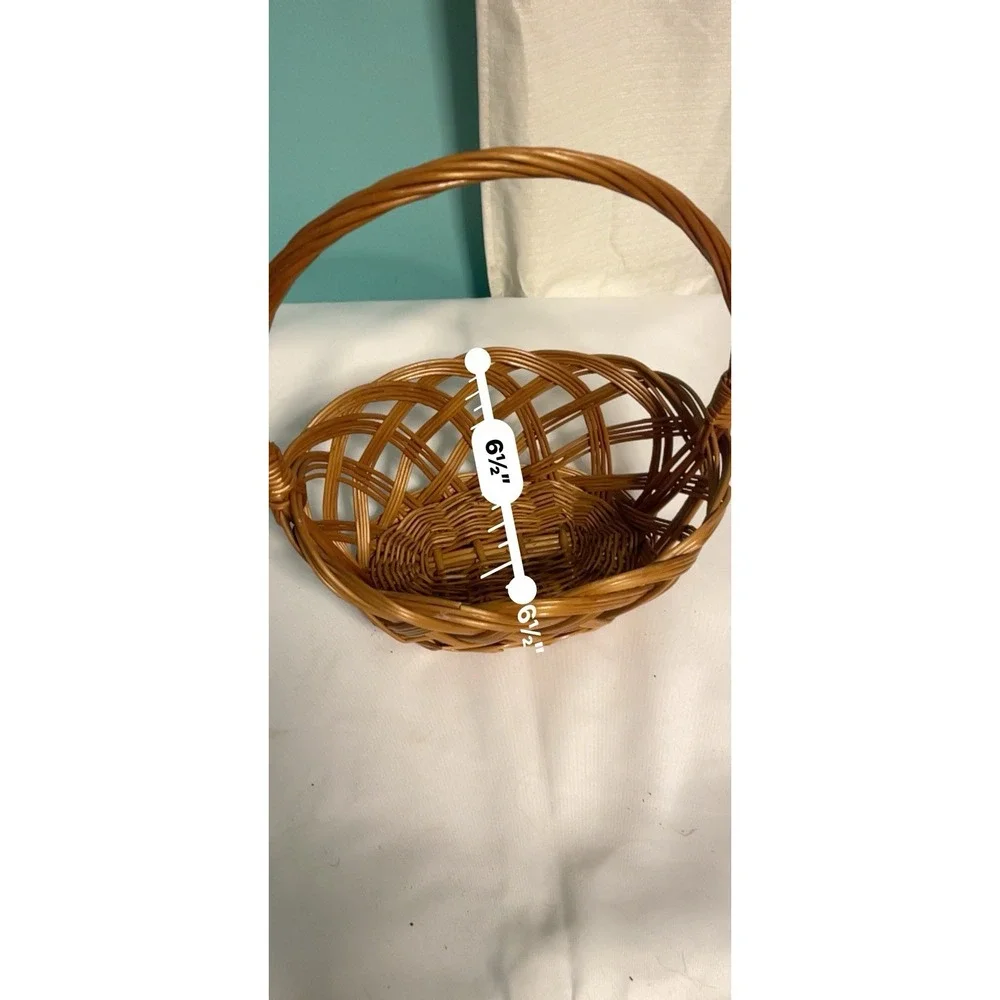 Vintage Woven‎ Wicker Market Basket with Handles